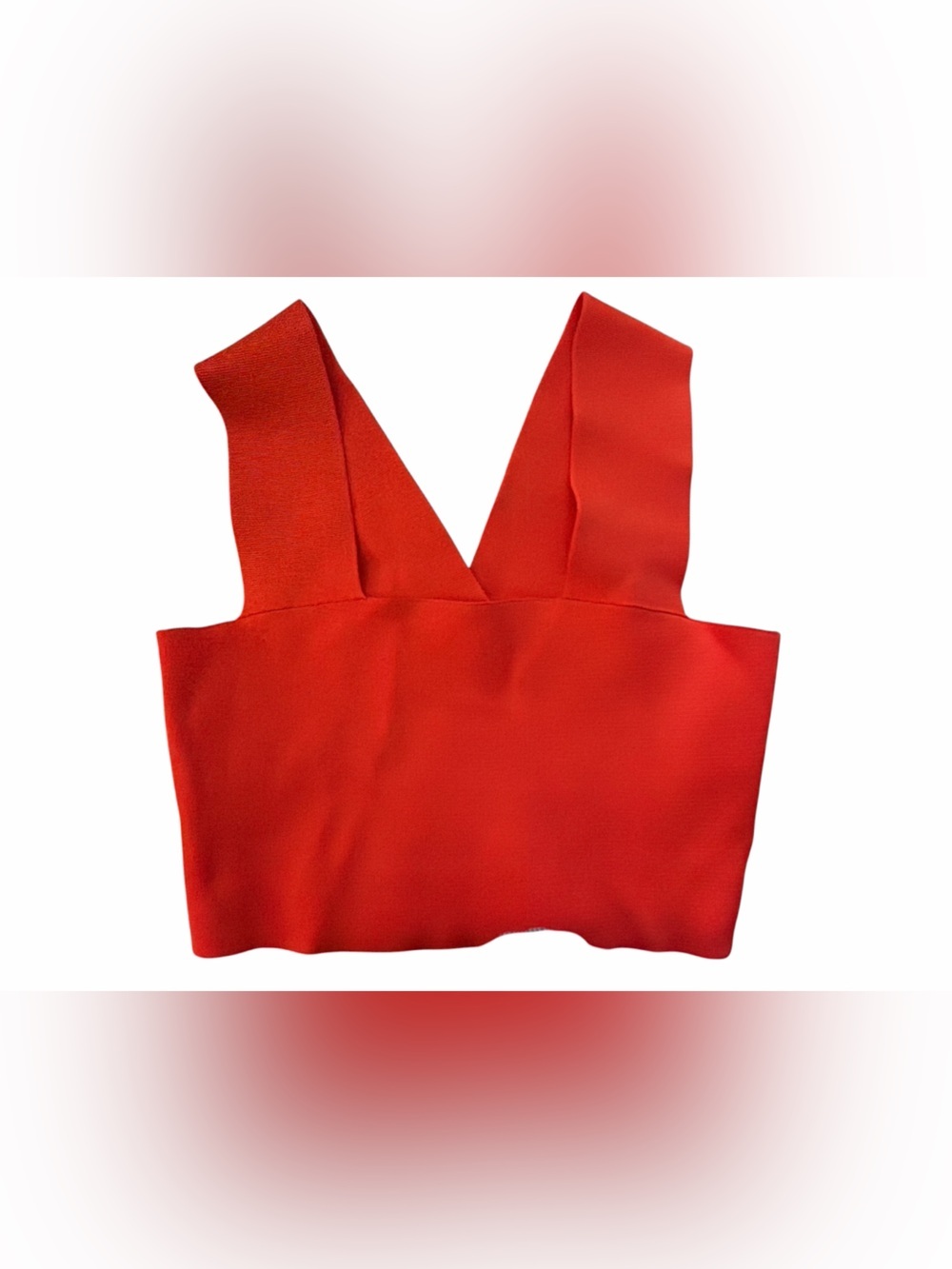 A.L.C. Red V-Neck Banded Crop Top